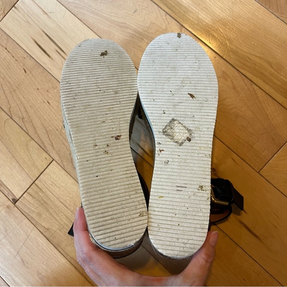 See by Chloe Glyn Platform Espadrille Sandals Black Leather size 37 - Picture 9 of 10